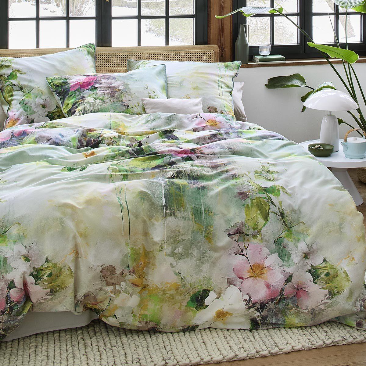 Thumbnail - Irisette, Bettwäsche, Mako-Satin Bettwäsche Tokio 8572 grün (Bettwäsche Set, 155x220 cm + 80x80 cm)