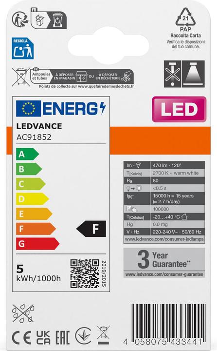 Energie-Label Osram Led Star Gx53 (GX53, 470 lm, 1x)