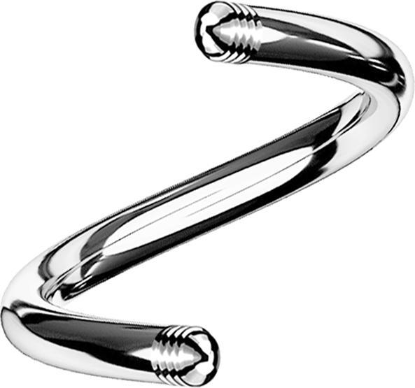 Image du produit Star Piercing Micro tige spiralée argent (sans laiton, Titane G23)