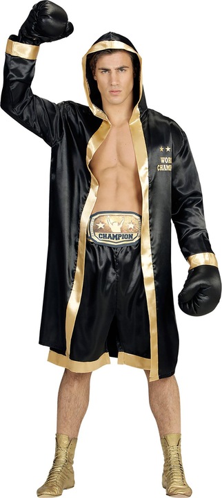 Produktbild Widmann BOXER WORLD CHAMPION (Boxermantel mit Kapuze, Shorts, Gürtel, Boxhandschuhe), XL (XL)