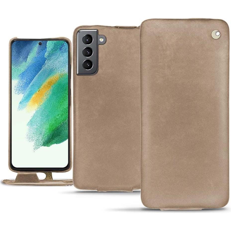 Thumbnail - Noreve Lederschutzhülle vertikal (Samsung Galaxy S21 FE), Smartphone Hülle, Beige