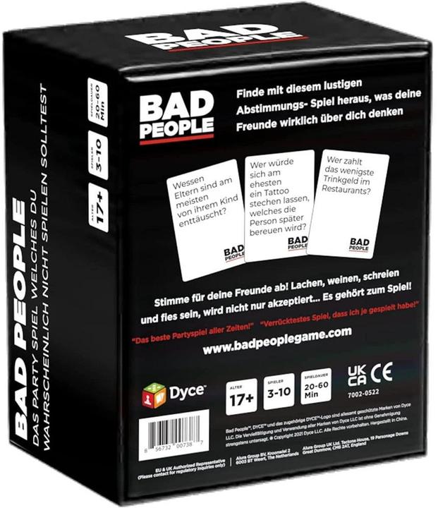 Produktbild Dyce Games Bad People - Finde heraus, was deine Freunde WIRKLICH über dich denken (Deutsch)