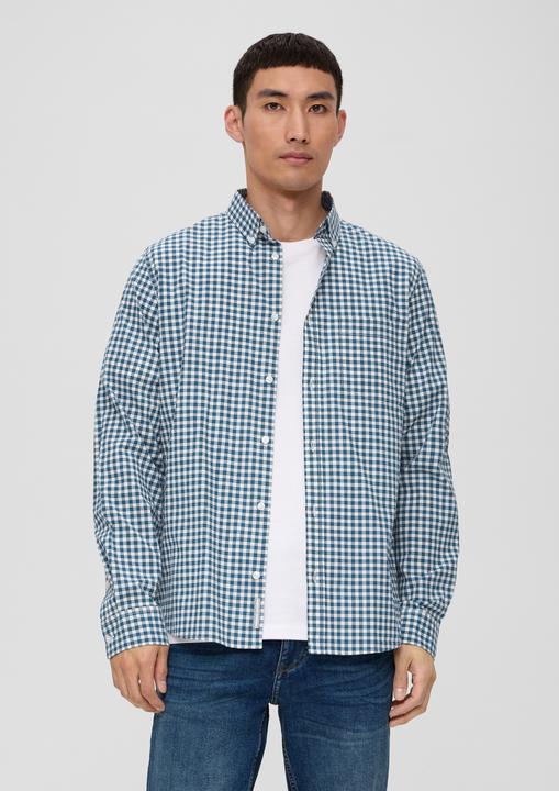 Produktbild s.Oliver Hemd Slim: Karohemd aus Baumwollstretch (S)