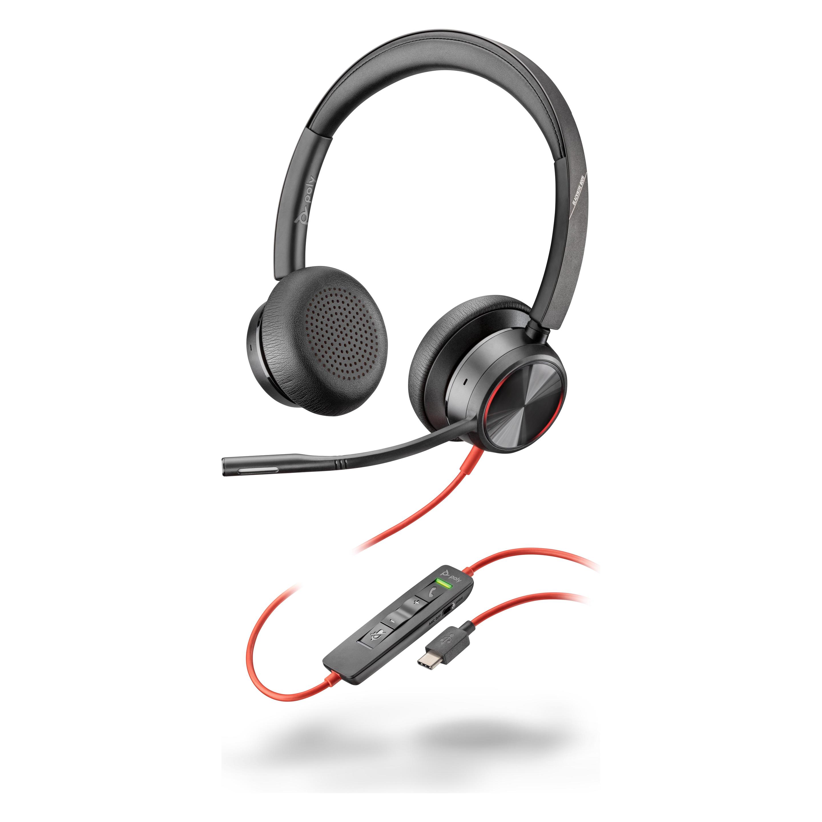 HP Poly Blackwire 8225 USB-C Headset (Kabelgebunden, USB-C, Zoom), Office Headset, Schwarz