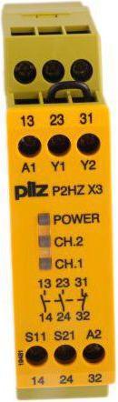 Actual product image Pilz P2HZ X3 2hand safety relay,24Vdc 2NO 1NC