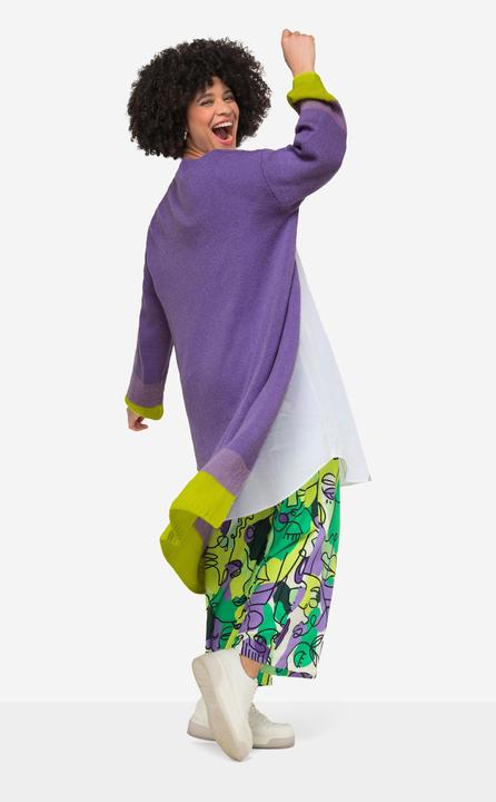 Actual product image Angel of Style Long Colorful Cardigan with Open Front and Balloon Sleeves (56)