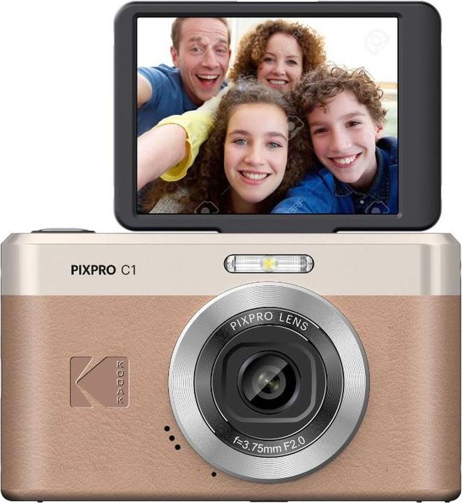 Actual product image Kodak C1 Compact Camera Tiltable Screen Brown Kit