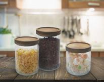 Image du produit Anna bocal en verre avec bois 950ml en relief (0.95 l)