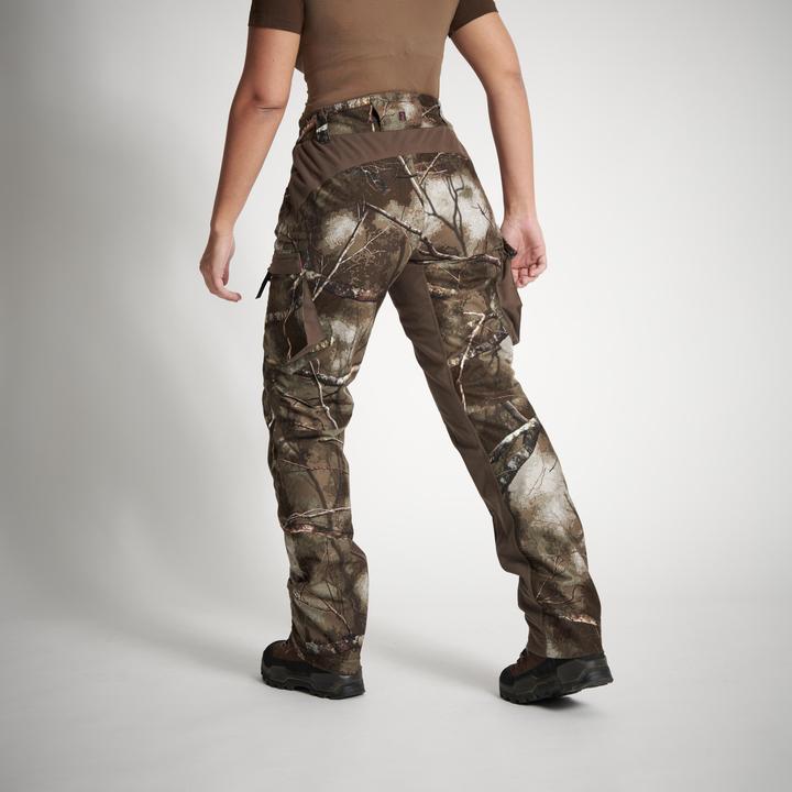 Image du produit Solognac Pantalon de pluie de chasse Treemetic 500 Femmes chaud imperméable silencieux Camouflage (40)