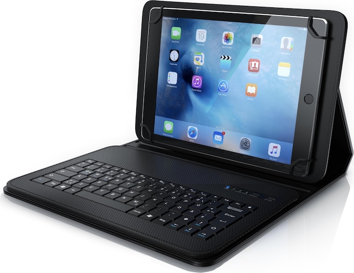 Immagine prodotto Aplic Tastiera Bluetooth per tablet, tastiera con custodia in plastica per tablet da 9-12", attacco (DE, 9" - 12" compresse)