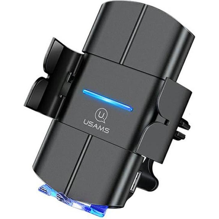 Usams Uchwyt indukcyjny US-CD133 10W Automatic do kratki went. nero Starod CD133ZJ01, Supporto per smartphone, Nero