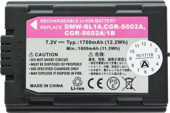 Image du produit AccuCell Akku Panasonic CGR-S602, CGR-S603 (Batterie de l'appareil photo)
