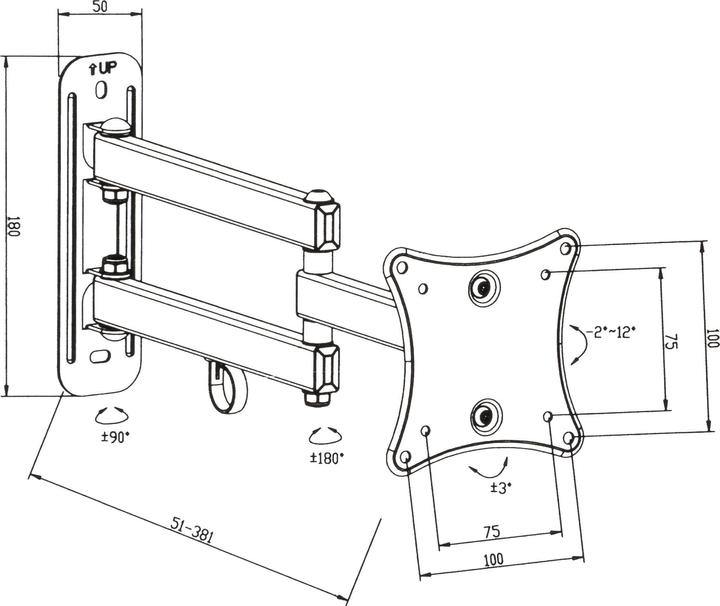 Produktbild tectake TV Wandhalterung (Wand, 24", 20 kg)