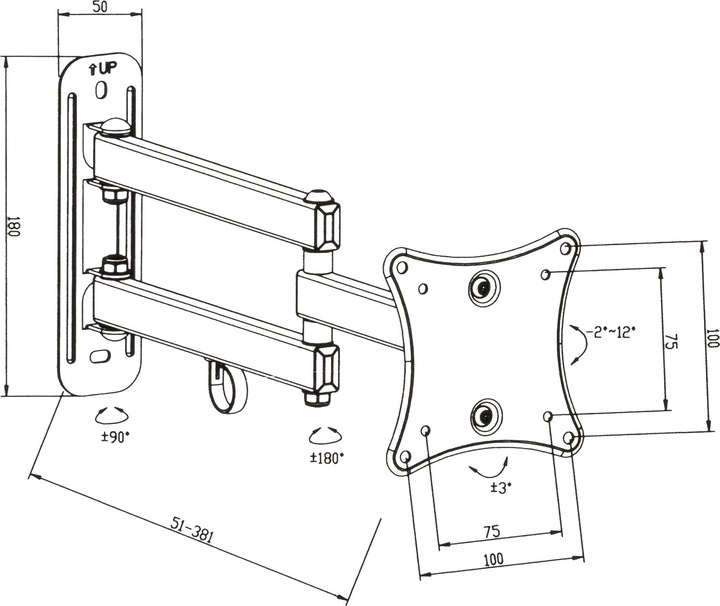 Produktbild tectake TV Wandhalterung (Wand, 24", 20 kg)
