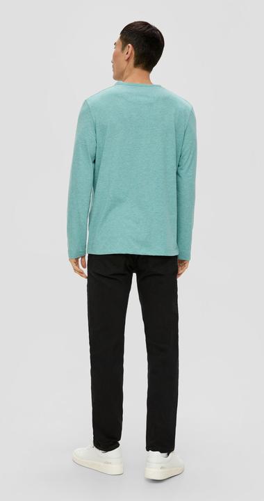 Produktbild s.Oliver T-Shirt Meliertes Longsleeve mit Henleyausschnitt (L)