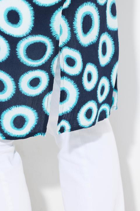 Actual product image Ulla Popken Circle Print Long Sleeve Button Down Duster Blouse (42, 44)