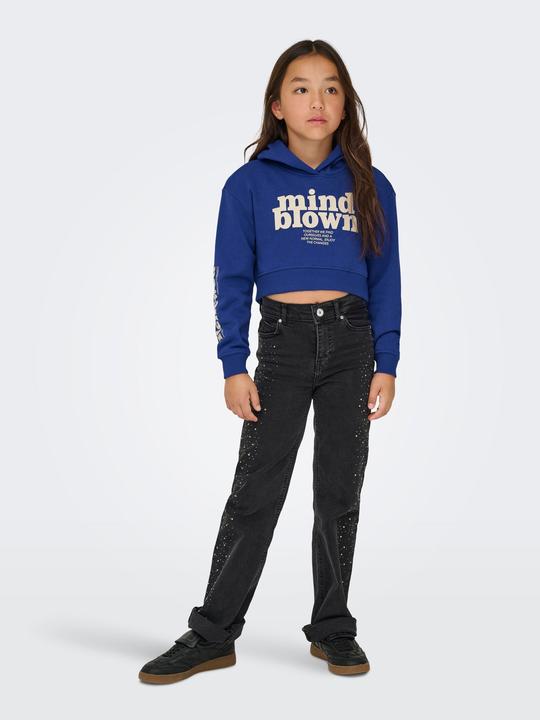 Produktbild Only Normal geschnitten Rundhals Gerippte Ärmelbündchen Tief angesetzte Schulter Sweatshirt Sweatshirt (110, 116)