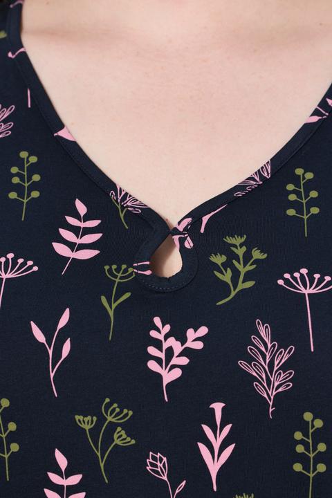 Produktbild Ulla Popken Schlafanzug-Shirt, V-Ausschnitt, Halbarm (60)