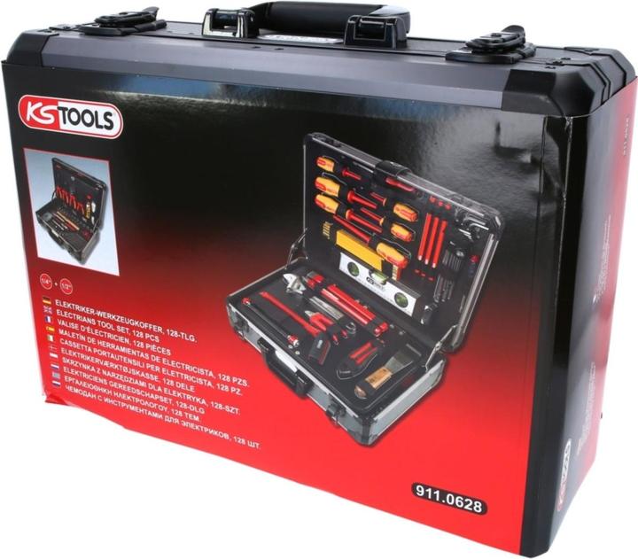 Actual product image KS Tools 1/4 + 1/2“ Elektriker-Werkzeugkoffer. 128-tlg. (128 pieces)