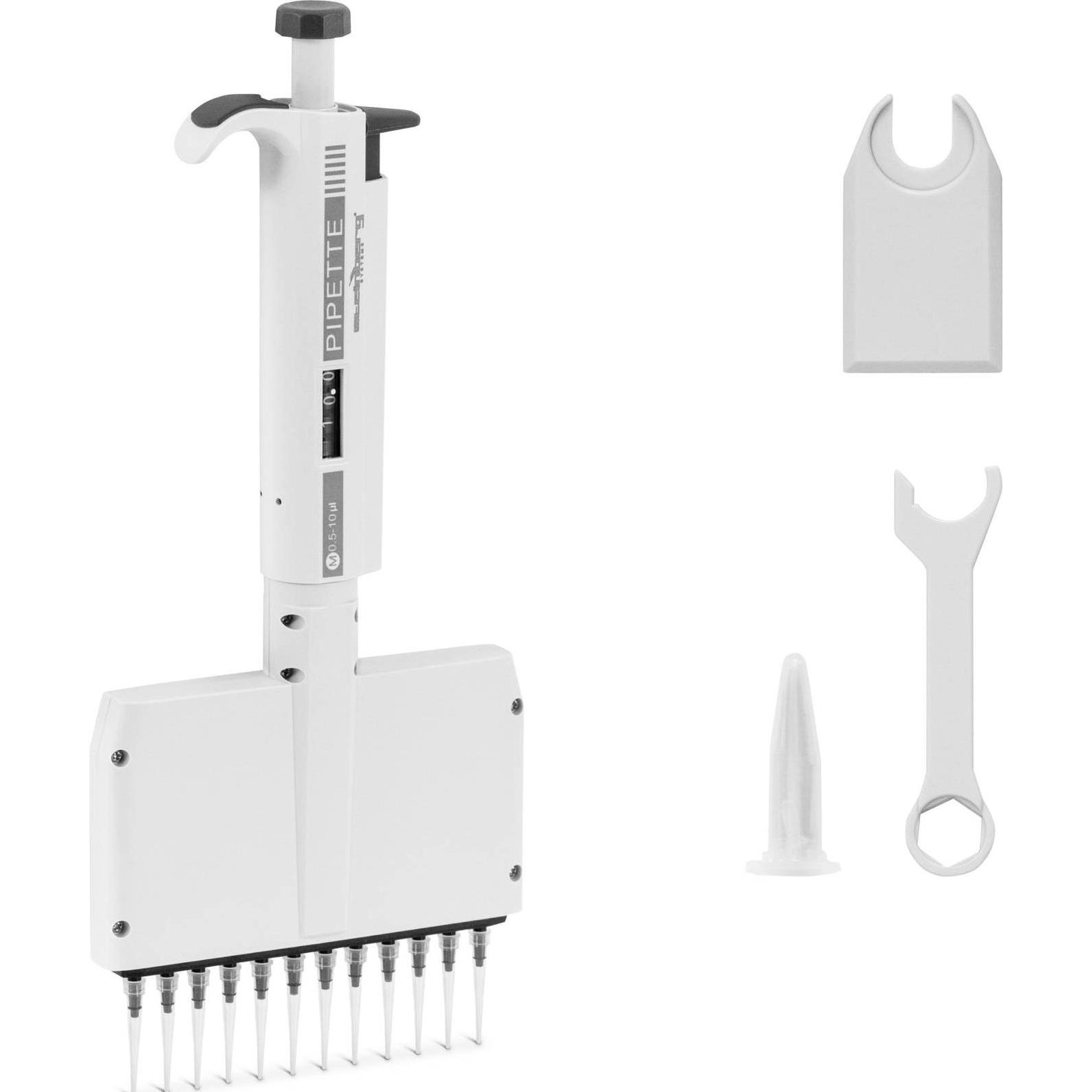 Steinberg, Laborbedarf, Mehrkanalpipette 10-Kanalpipette für 10 Spitzen 0,0005 - 0,01 ml (0,5 - 10 μl)