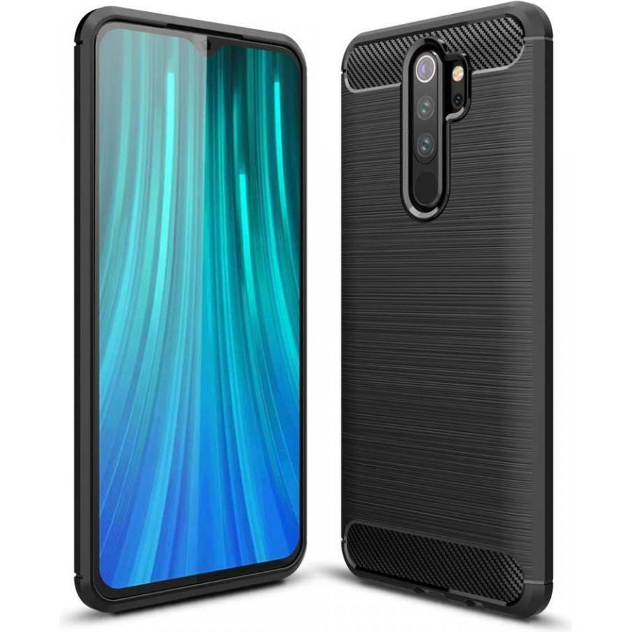 Thumbnail - Screenguard Xiaomi Redmi Note 8 Pro Hülle Carbon Brushed Soft TPU (Xiaomi Redmi Note 8 Pro), Smartphone Hülle, Schwarz