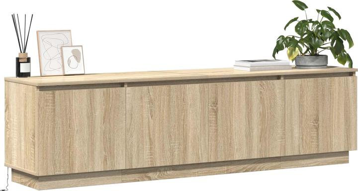 Actual product image vidaXL TV cabinet with LED Sonoma oak 180x38x49 cm wood-based material (180 x 38 x 49 cm)