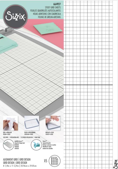Actual product image Sizzix Accessory Sticky Grid Sheets 8 1/4 "x11 5/8" 5pcs