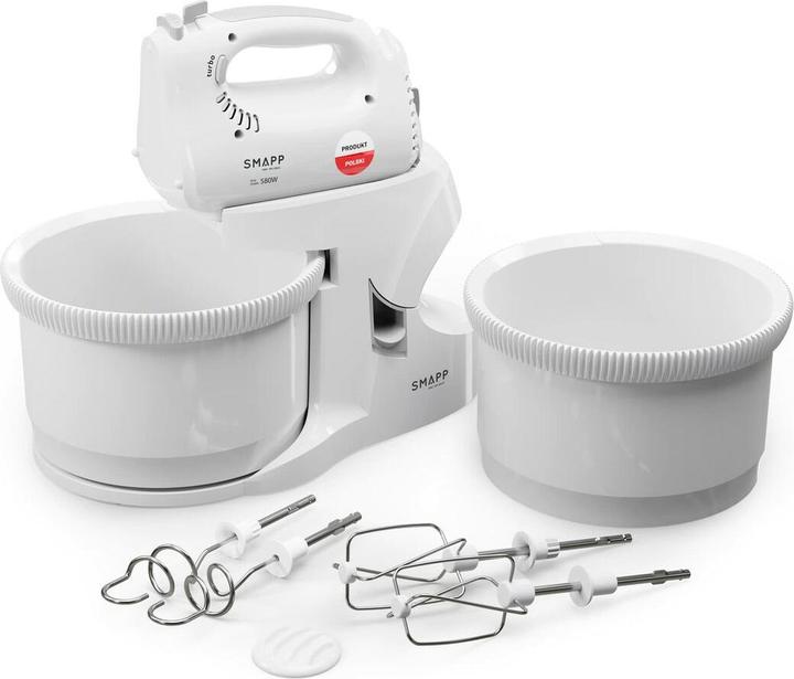 Produktbild Smapp Handmixer Mixer mit Schüssel 451.66 2 Schüsseln weiss Sicher einkaufen mit Lieferung nach Hause (580 W)