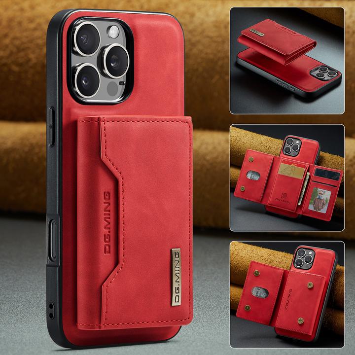 Image du produit Dg.Ming iPhone 13 Pro - Etui, Leder-Optik, Kartenfach & Magnetverschluss, Rot (Apple iPhone 13 Pro)