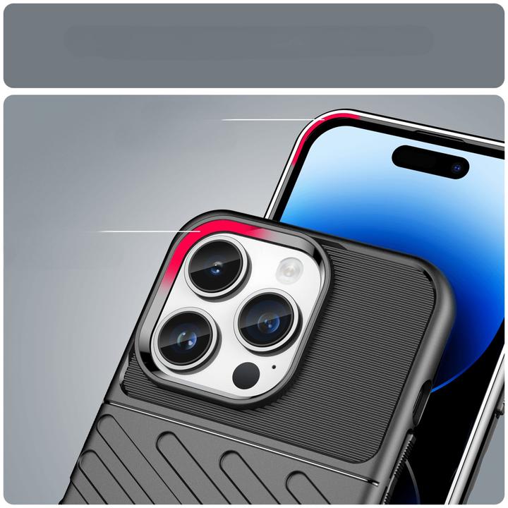 Immagine prodotto Cover-Discount iPhone 15 Pro Max - Custodia in gomma con texture nera (Apple iPhone 15 Pro Max)