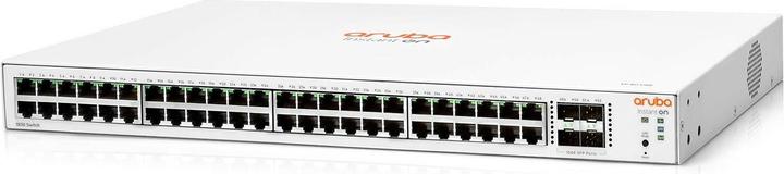 Actual product image HPE E Aruba Instant On 1830 Switch 4 SFP Ports, 1U, Layer 2, Plug and Play, DOS, Mobile App, Web (52 ports)