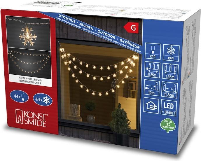 Immagine prodotto Konstsmide Tenda luminosa a LED con fiocchi di neve, 44 LED, 1,25 m, per esterni (1.13 m)