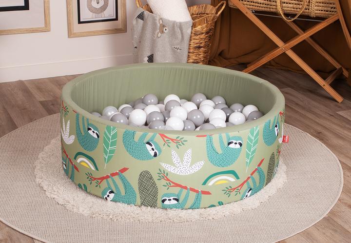 Actual product image Knorrtoys Bällebad soft - "Faultier" - 150 balls grey/white/transparent