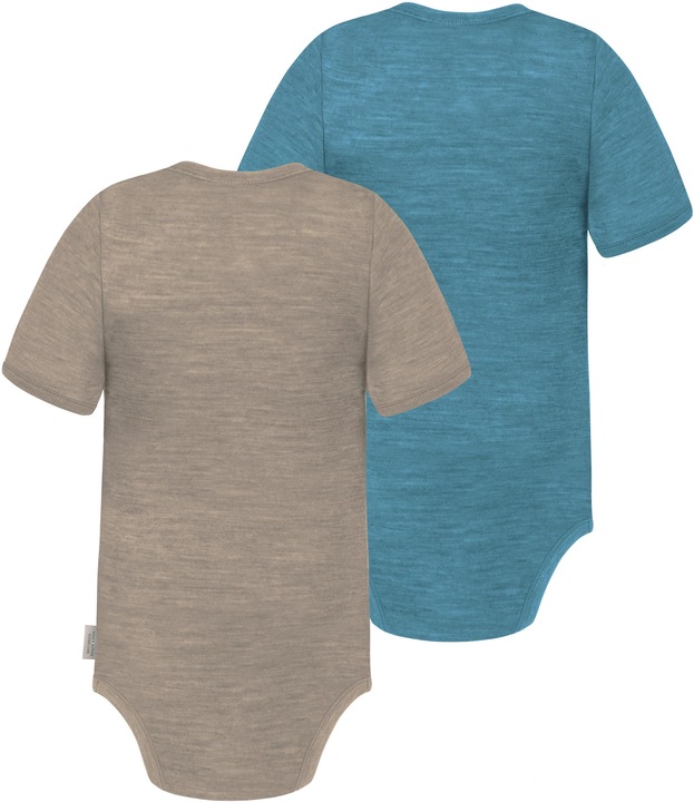 Actual product image Normani Set of 2 baby merino bodysuit short sleeves "Tauranga" - 9293 (62)