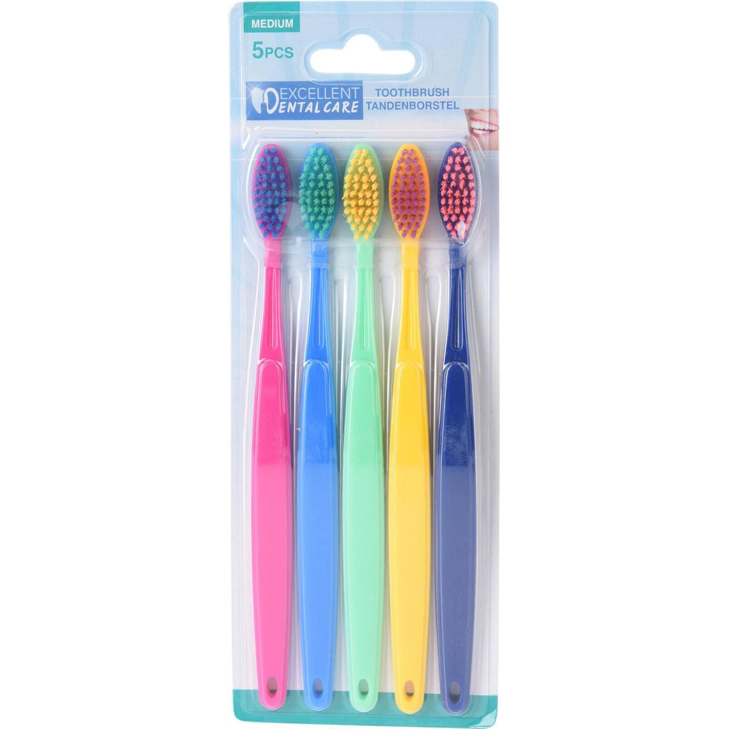 Handzahnbürste, Zahnbürsten, 5St. (5 x)