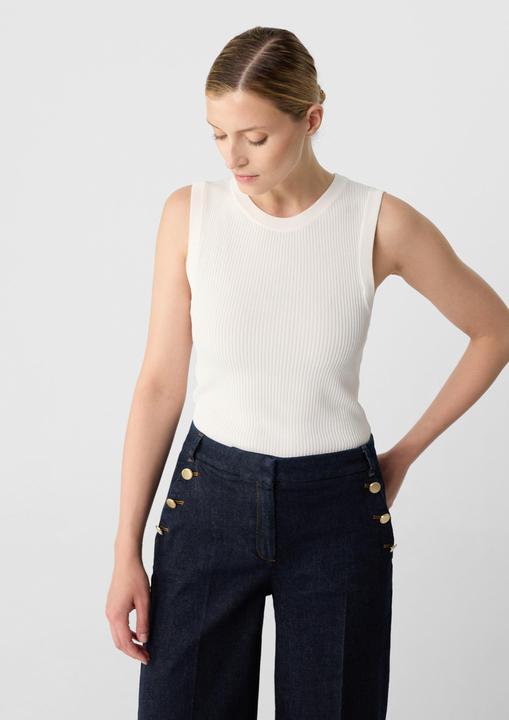 Produktbild Comma Strickpullunder Geripptes Stricktop aus Viskosemix im Slim Fit (40)