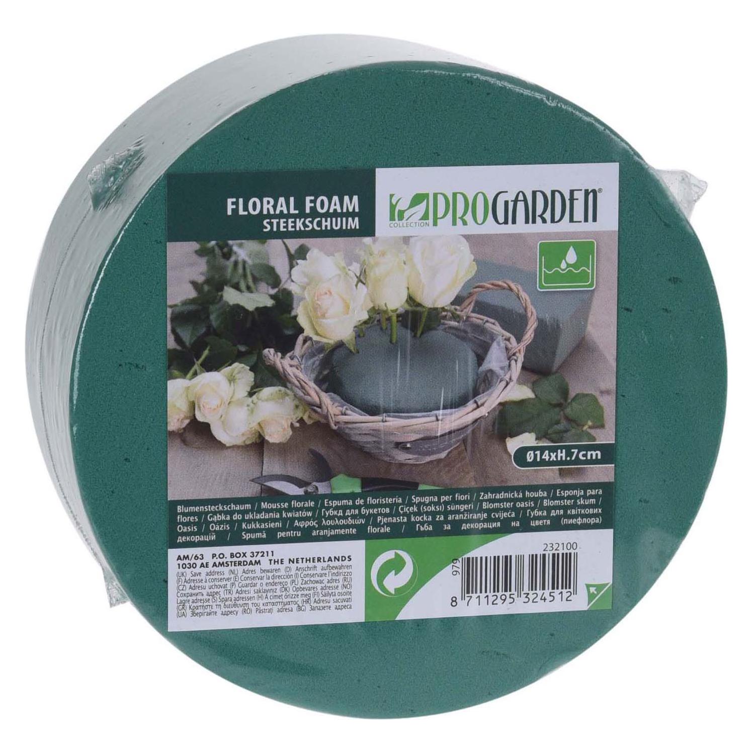 ProGarden Kerst Bloemen Schuim Rond DIA14X7CM