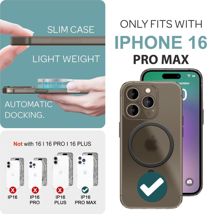 Immagine prodotto Nalia Custodia rigida estremamente sottile da 0,3 mm con MagSafe, copertura opaca (Apple iPhone 16 Pro Max)
