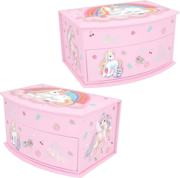 Magni Depesche Ylvi Boîte à bijoux petite rose 10,8x15,5x8,5cm