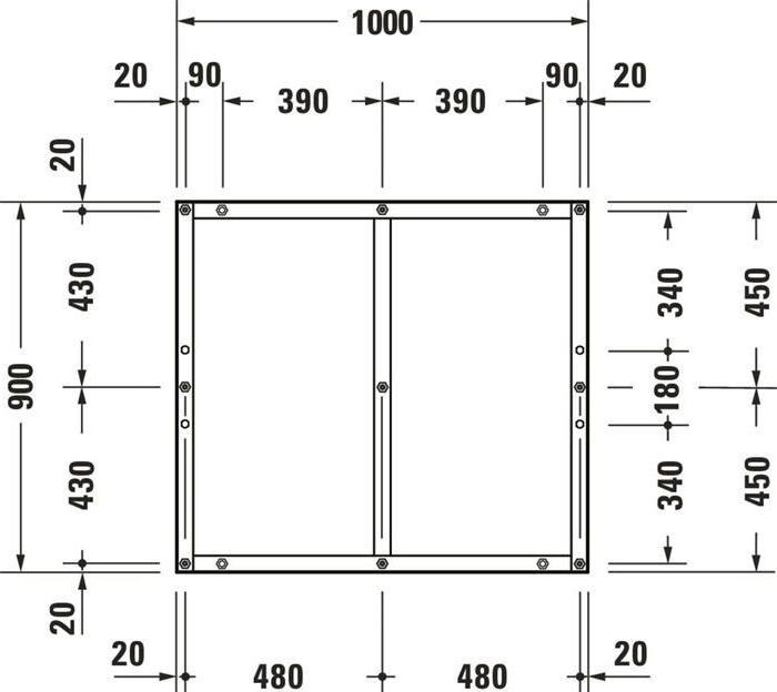 Productafbeelding Duravit Voetlijst voor Tempano douchebak 1000x900mm