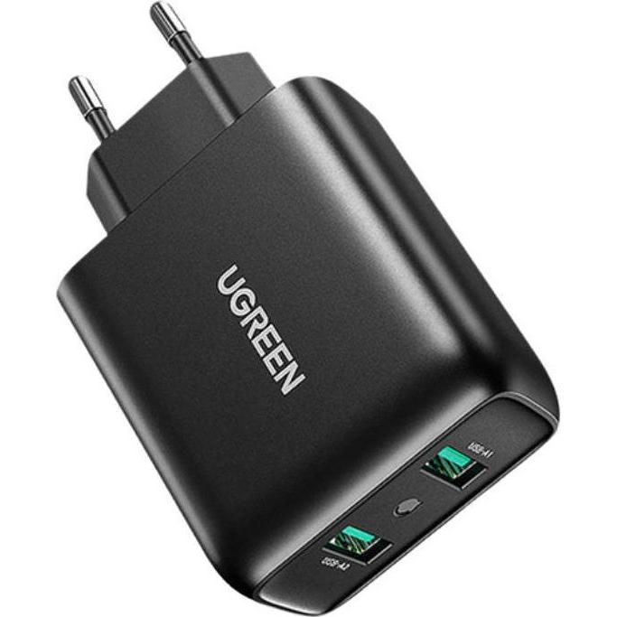 Ugreen Fast Charger, 2xUSB-A, 18W, PD 3.0 EU(black) (18 W), USB Ladegerät, Schwarz
