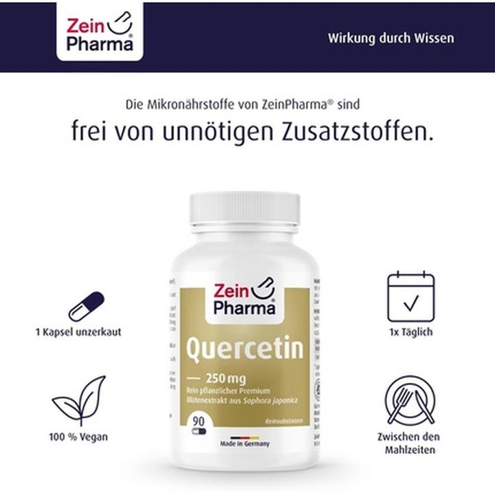 Immagine prodotto Zein Pharma ZeinPharma Quercetina 250 mg Capsule, 90 Capsule (90 Pezzo/i, Pillole)