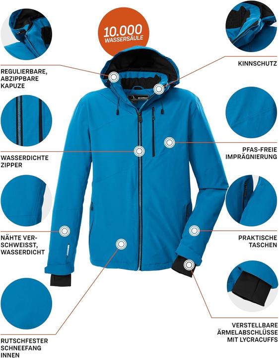 Immagine prodotto Killtec Giacca da Esterno con Cappuccio Amovibile e Gonna da Neve (4XL)