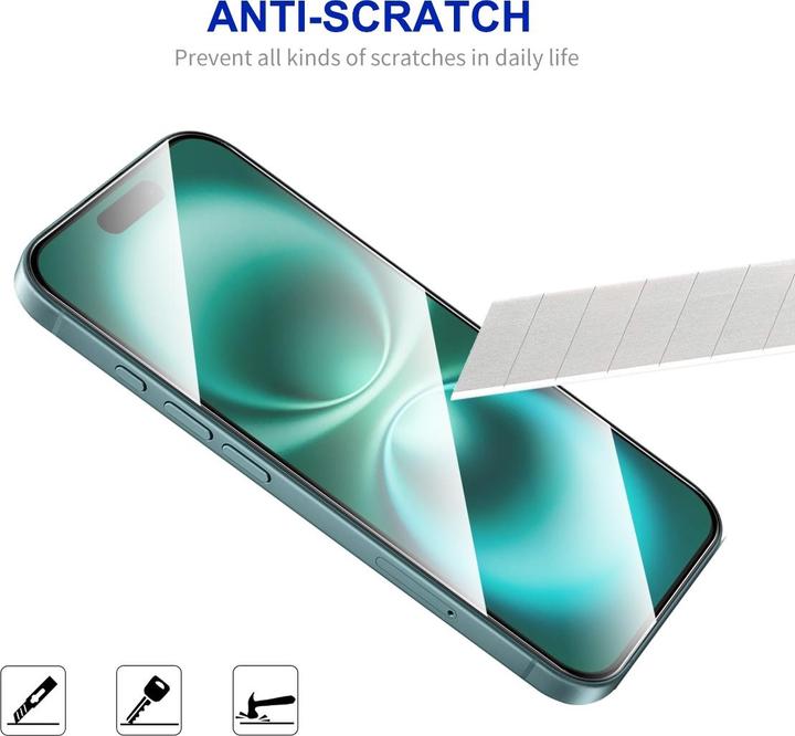 Actual product image Enkay Easy Glass armoured glass screen protector (1 pcs., Apple iPhone 16 Plus)