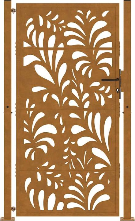 Image du produit vidaXL Portail de jardin 105x205 cm Acier résistant aux intempéries Design ondulé Portail de clôture