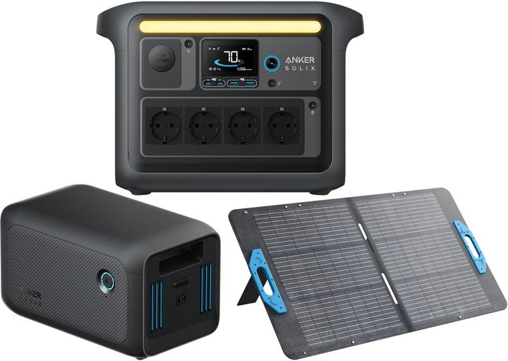 Produktbild Anker Solix SOLIX Powerstation-Set, C1000X + Erweiterungsakku BP1000 + Solarmodul PS100 (12.90 kg)