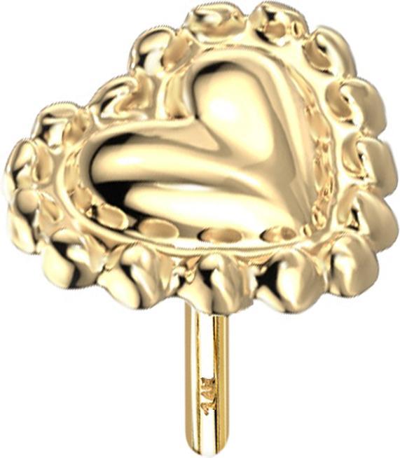 Image du produit Star Piercing Threadless or 14k coeur avec bord boule (sans laiton, Or 14k)