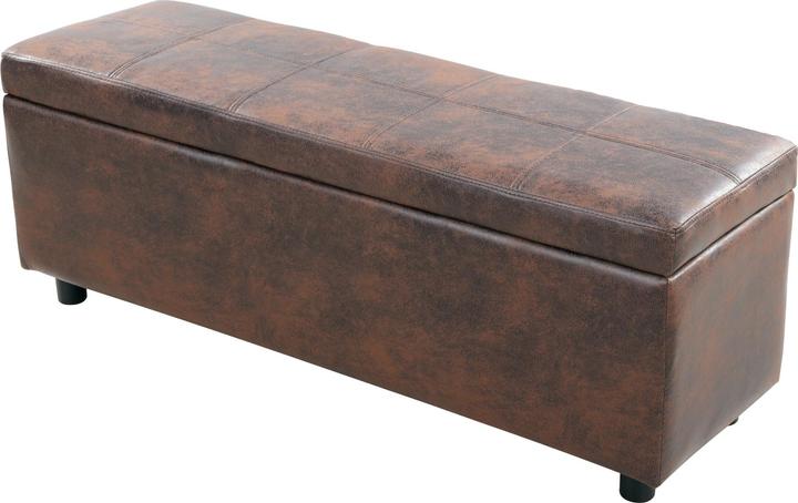 Corium Sitztruhe Bukit 118x37x43 cm Kunstleder Braun (118 cm)
