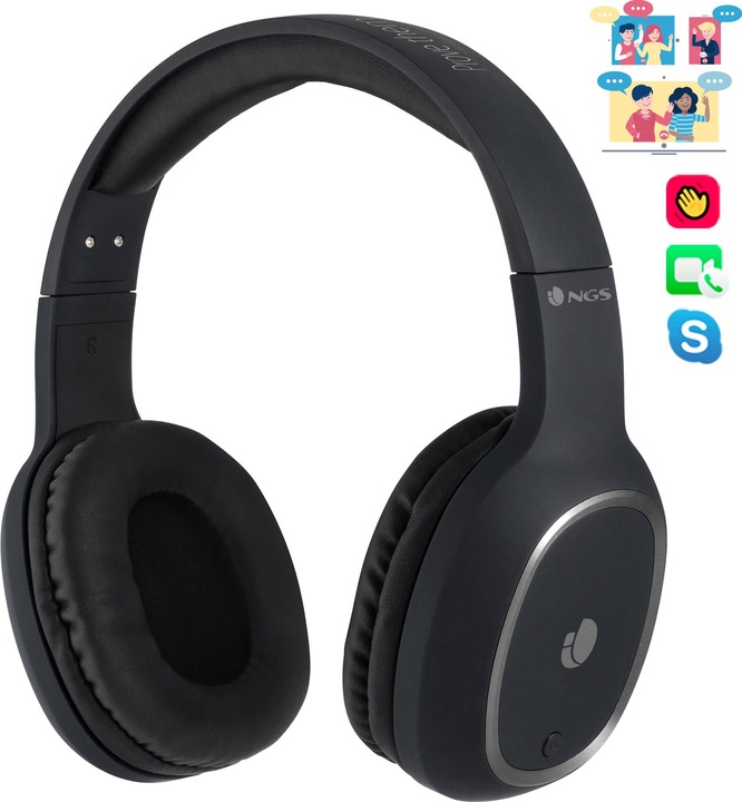 NGS Artica Pride Headphones Wireless Headband Calls/Music Micro USB Bluetooth Black (No noise cancelling, 7 h, Wireless)