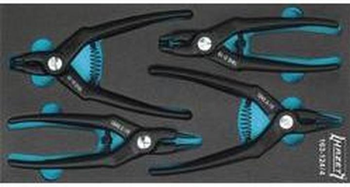 HAZET Jeu de pinces à circlips 163-124/4 ∙ Nombre d'outils : 4 (342 mm)